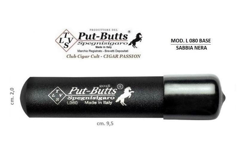 Put-Butts Spegnisigaro L 080 BASE Singolo Colore Sabbia Nera - Made in Italy -   